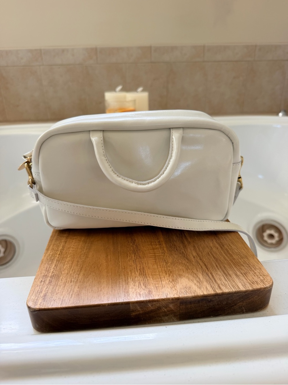 Clare V Petit Claude leather crossbody bag - Brie like new $375